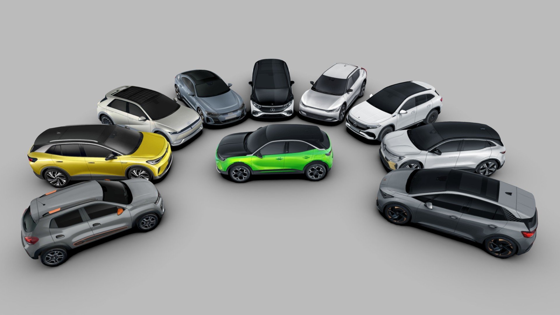 10 EV cars Pack 1 3d model