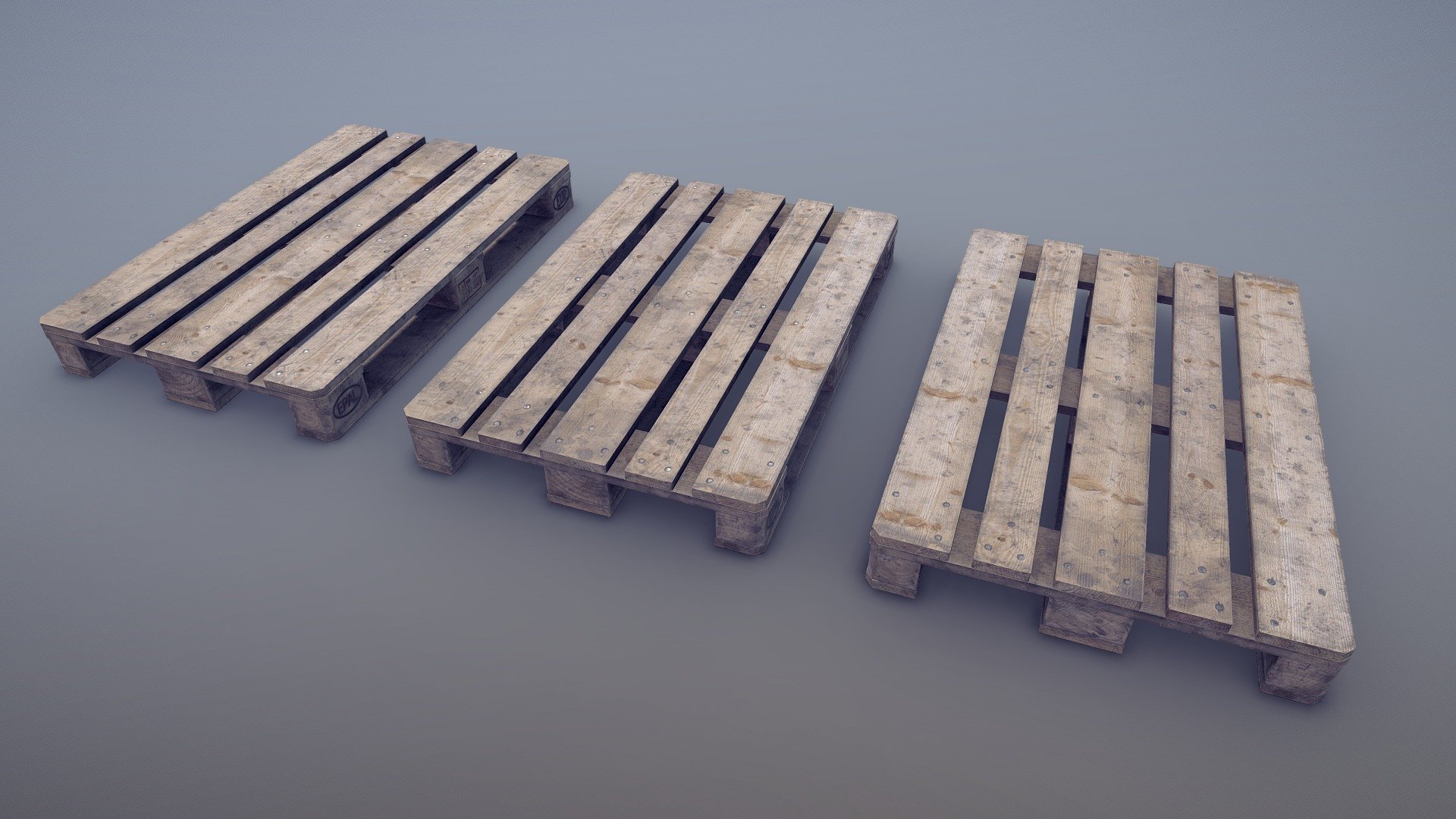 Cargo Wood Pallets EUR EPAL vr.2 3d model