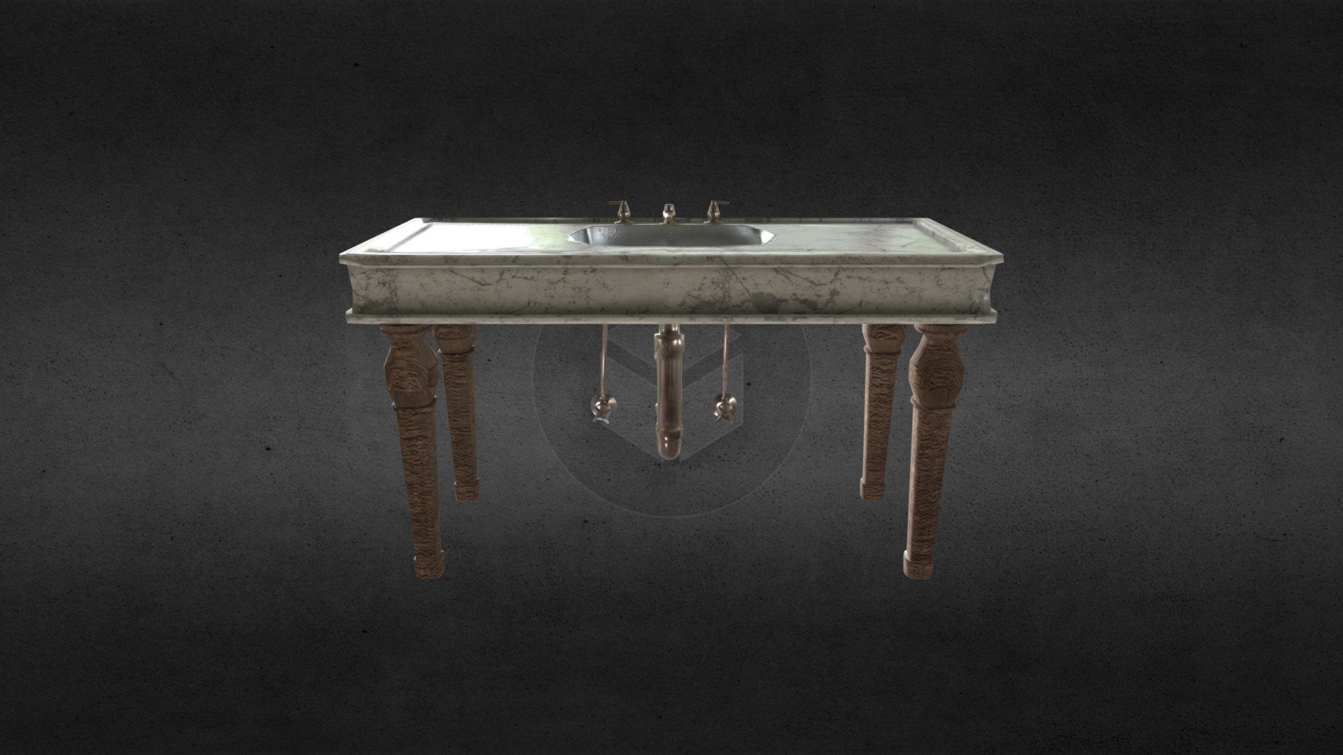 Victorian bathroom sink 3d model