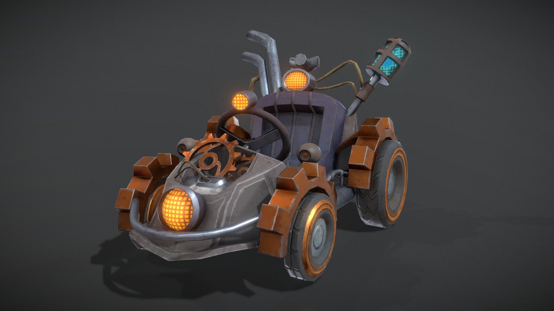 Steampunk Kart 3d model