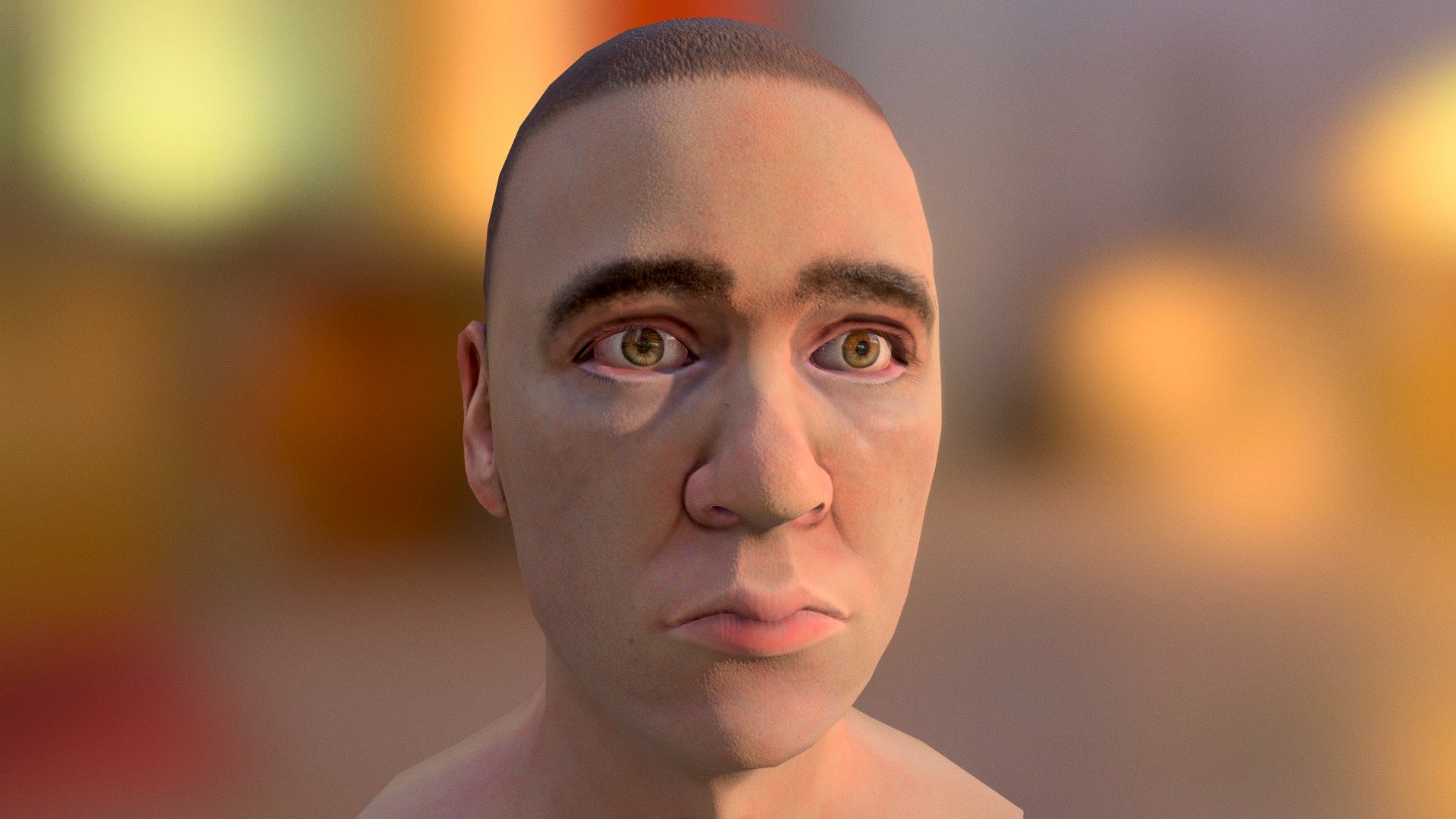 Male Face 3d model