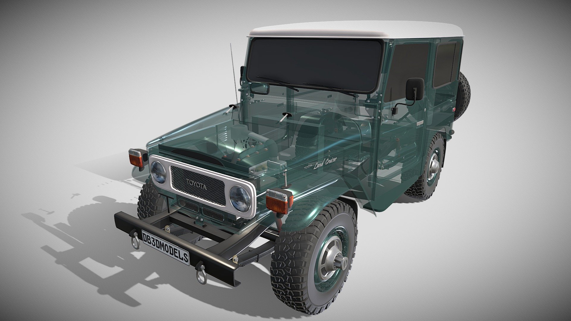 Toyota Land Cruiser FJ 40 with Chassis 3d model