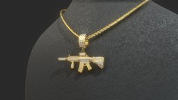 Gun Pendant Necklace