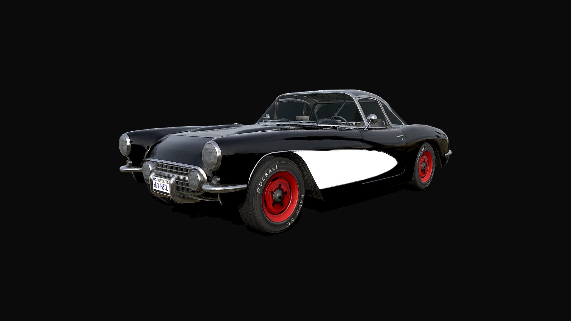 Classic american sportcar 57 3d model