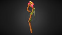 Stylised hand painted staff