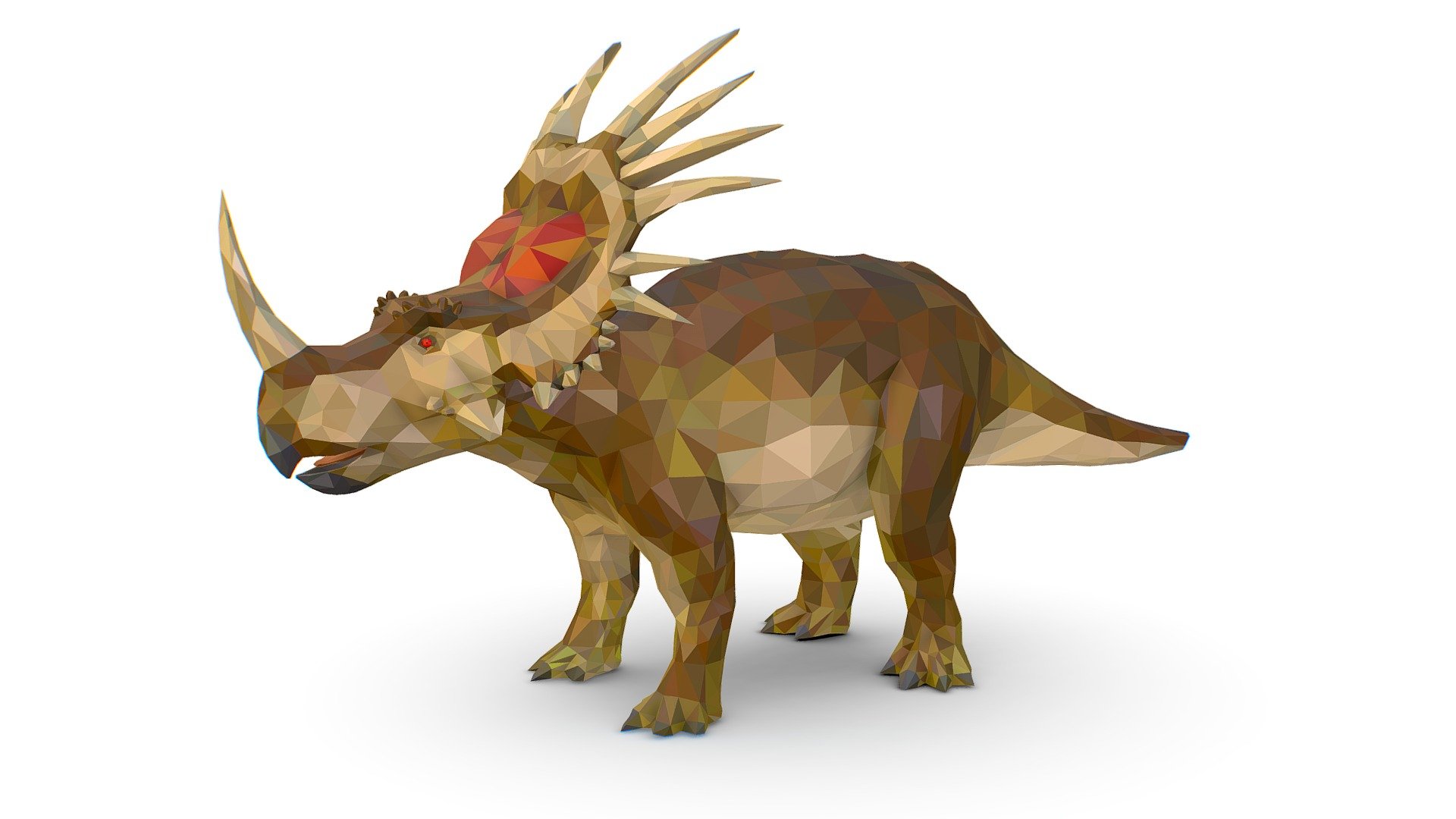 Dinosaur Styraco Lowpoly Art Style Animal 3d model