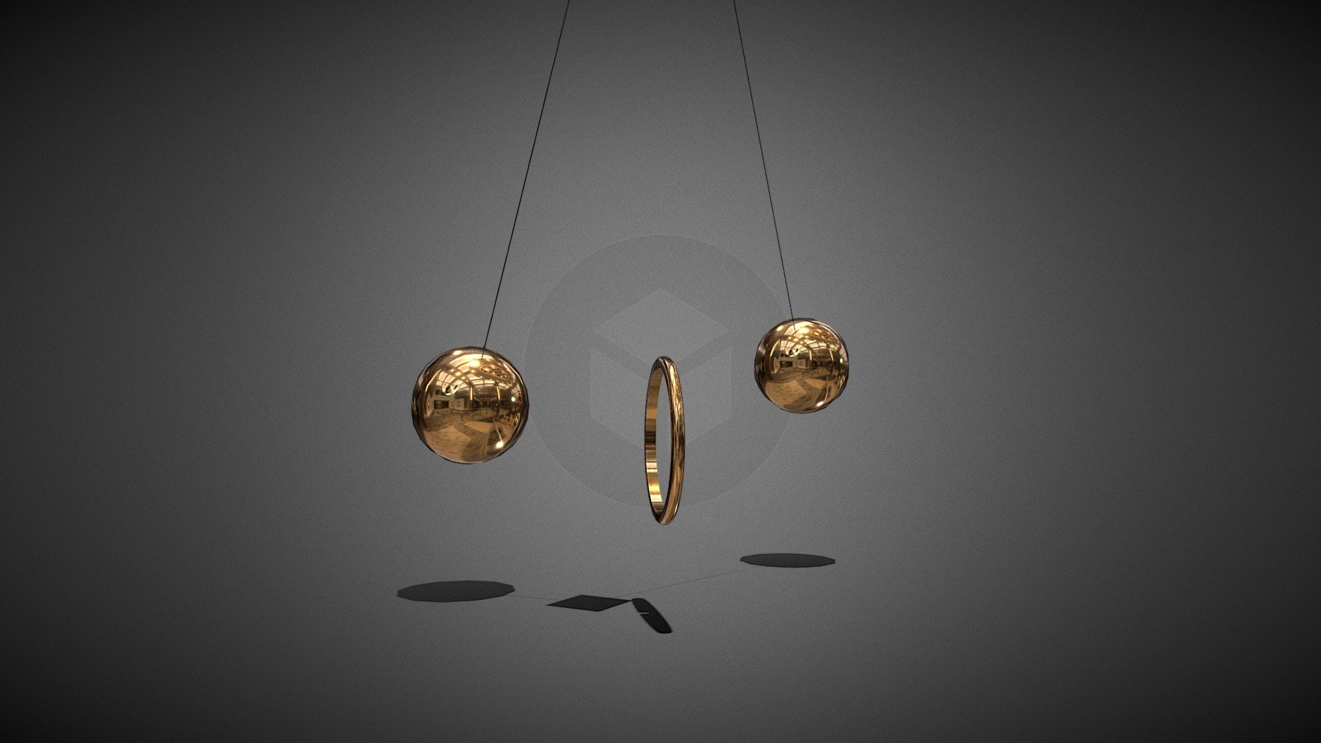 Animated Pendulums 3d model