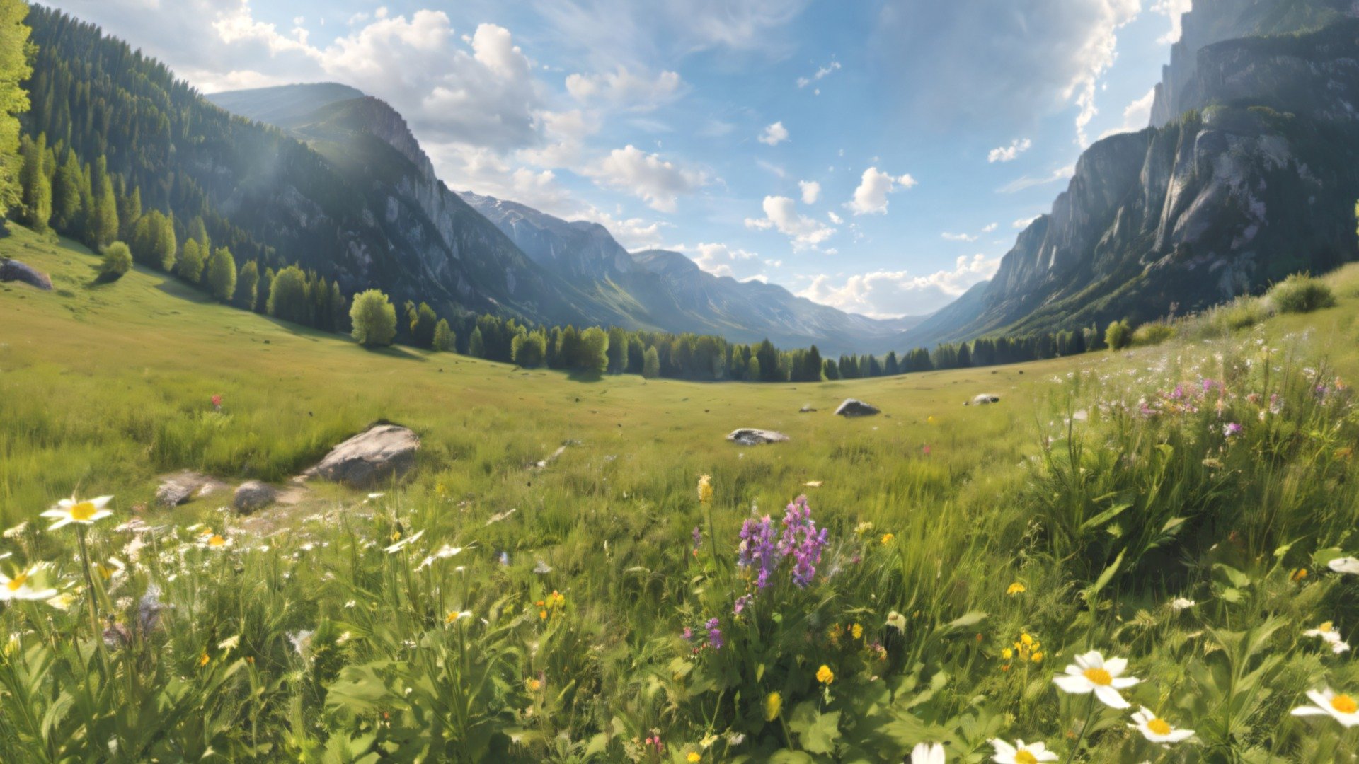 HDRI Meadow Landscape Panoramas Megapack 3d model