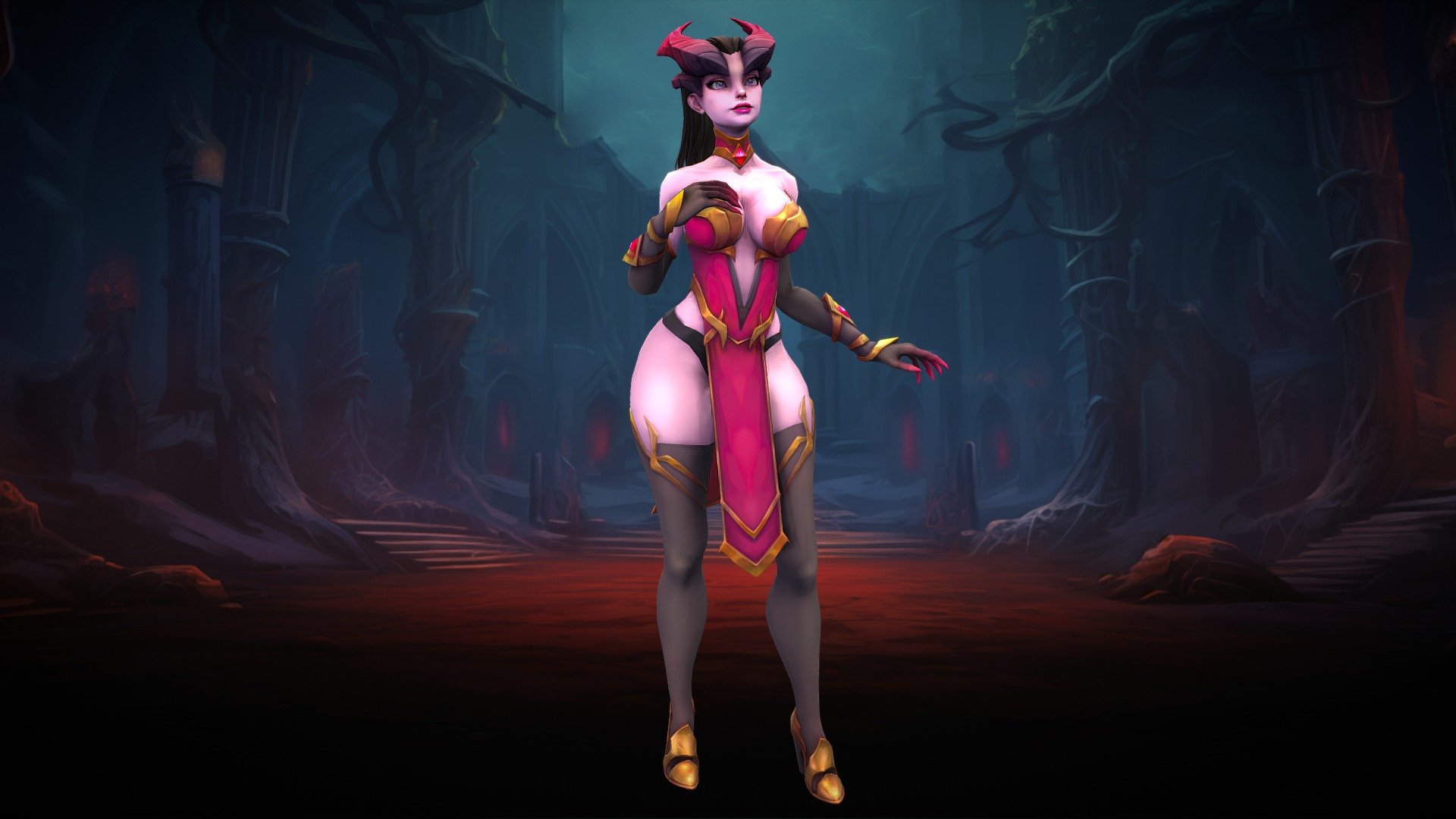 Stylized Fantasy Succubus 3d model