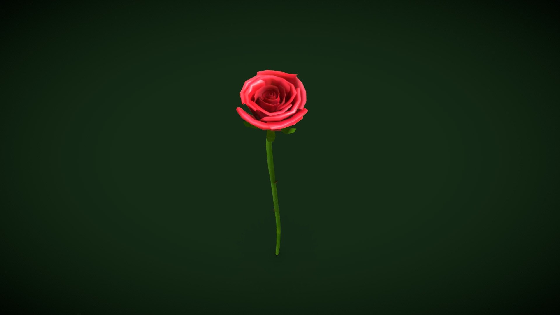 Low Poly rose 3d model