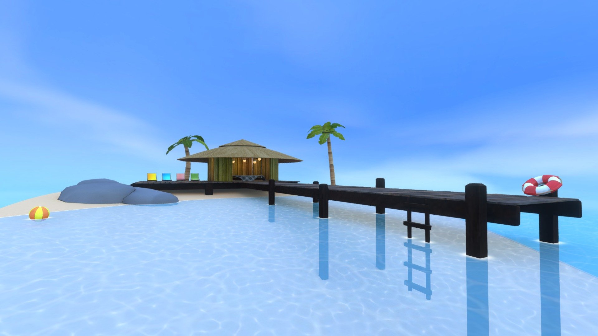 Beach Hut (VRChat) 3d model