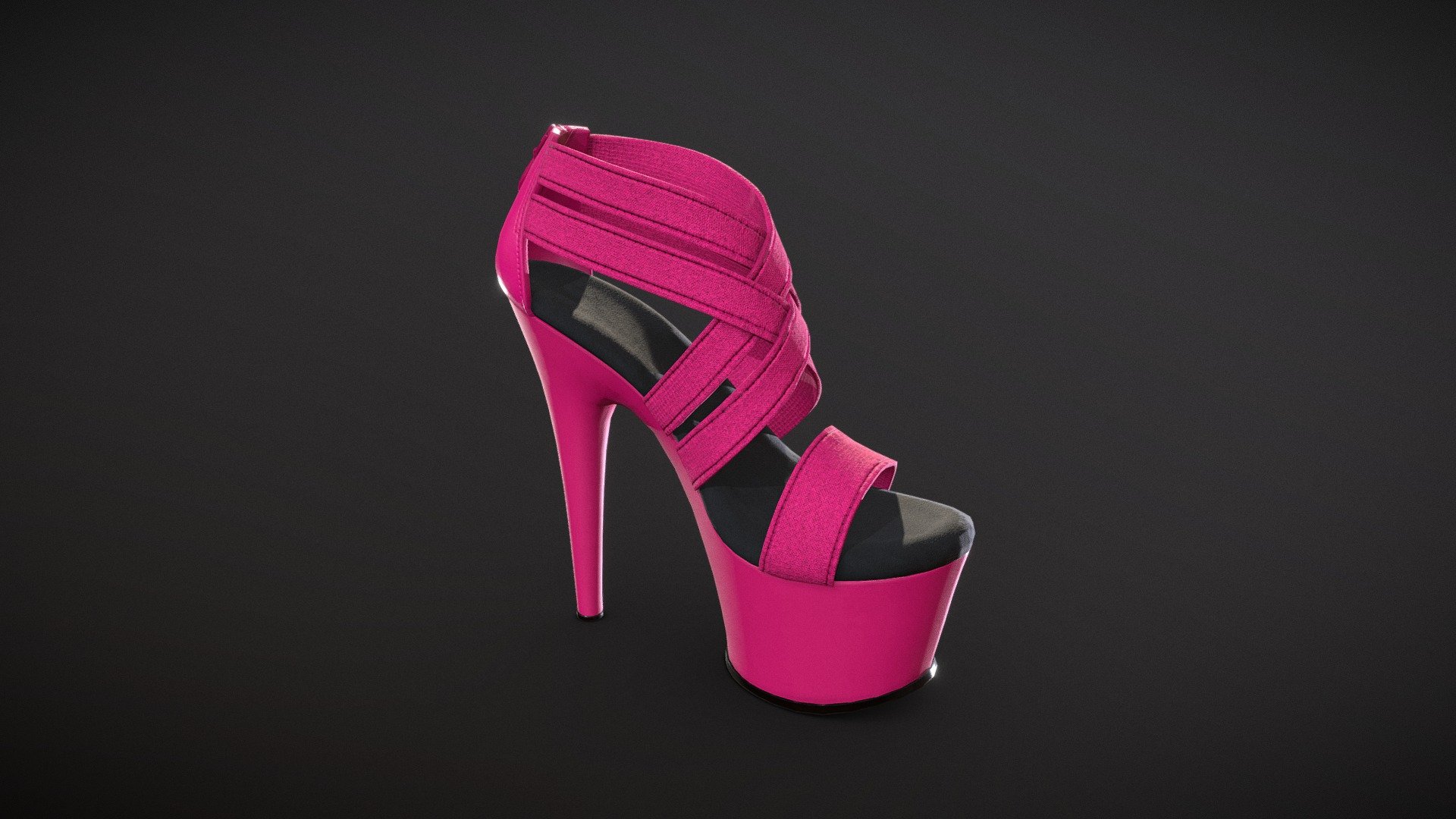 Banded Platform Stiletto Shoes 3 3d model