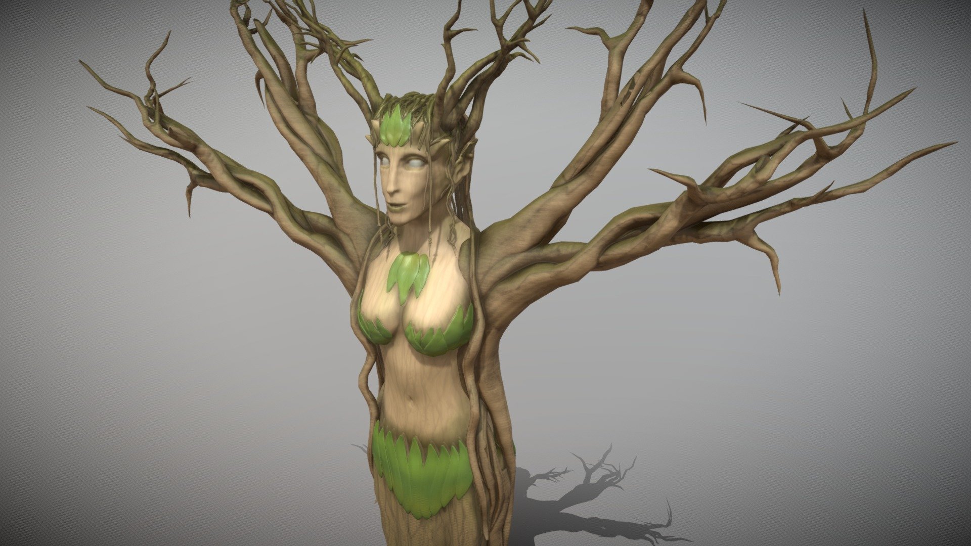 Female Dryad Tree 3d model