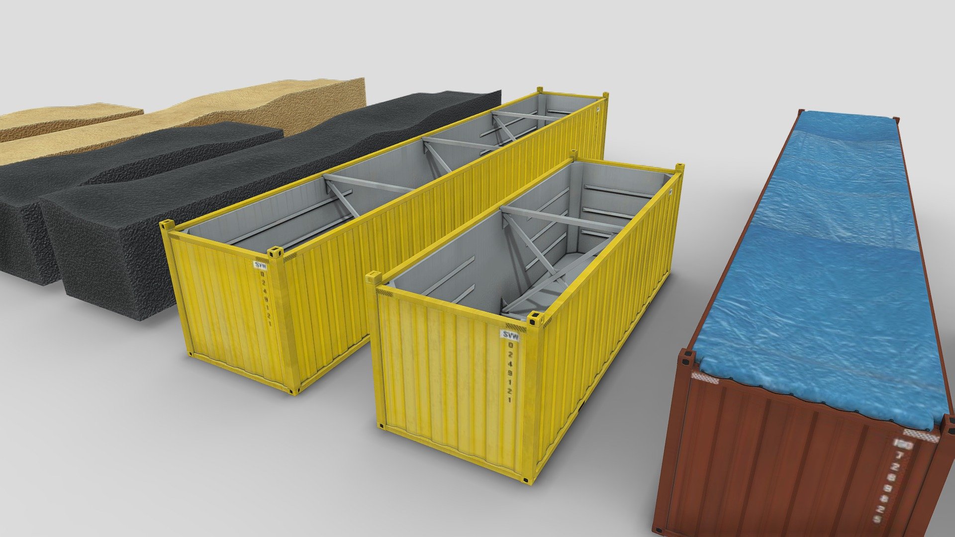 Open Top Containers 3d model