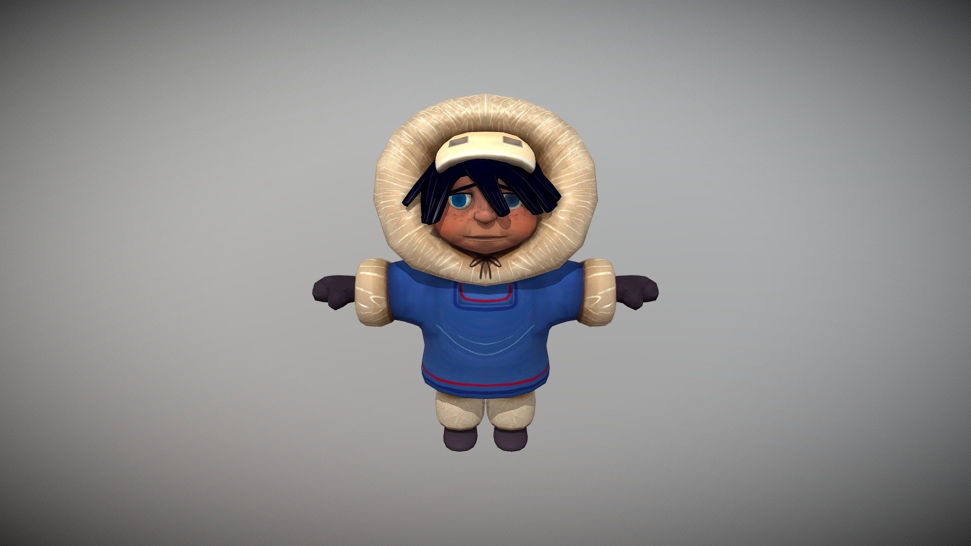 Ilannaq, boy in winter 3d model