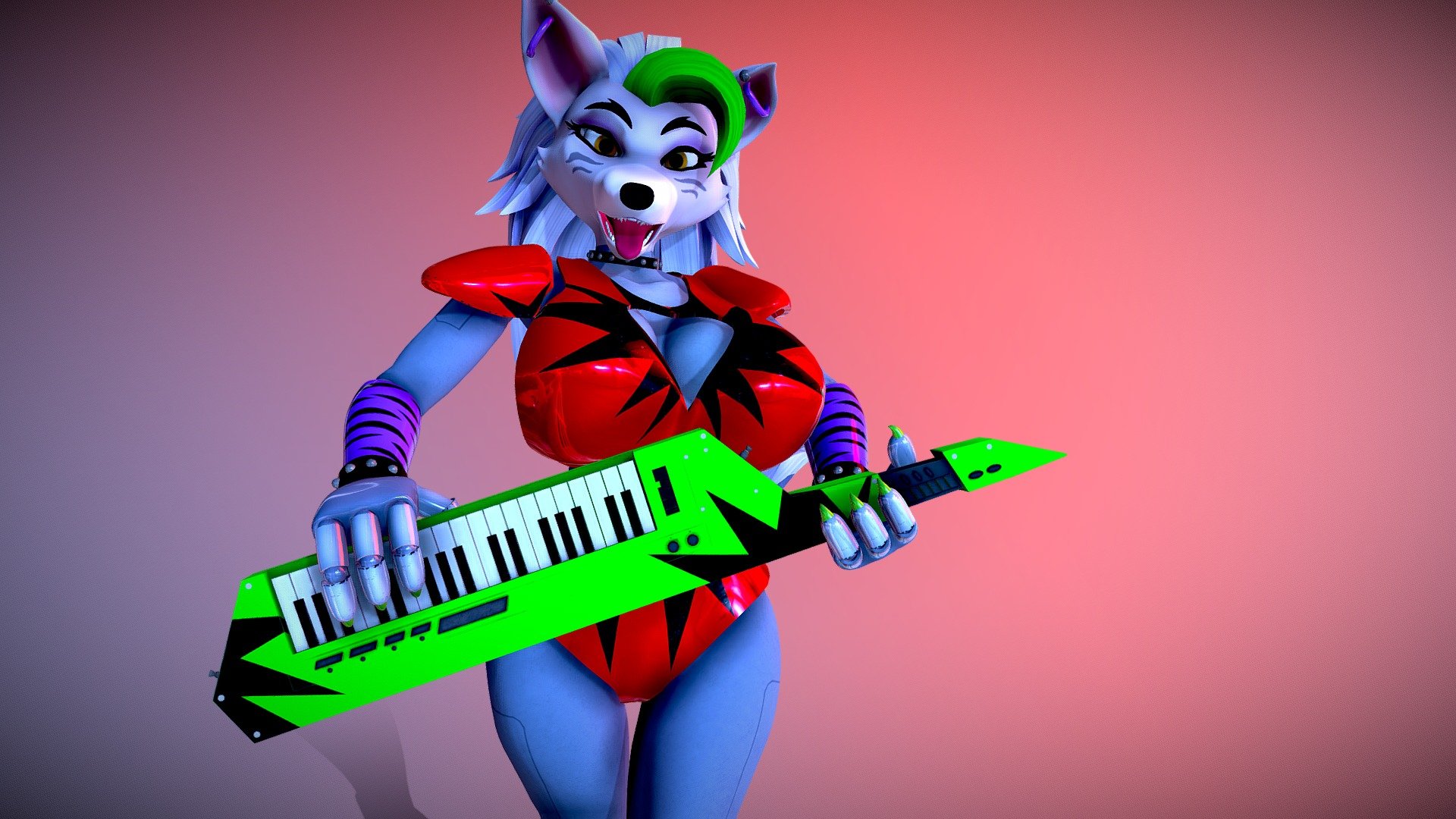 Roxy FiveNightsatFreddys Security Breach SFWNSFW 3d model