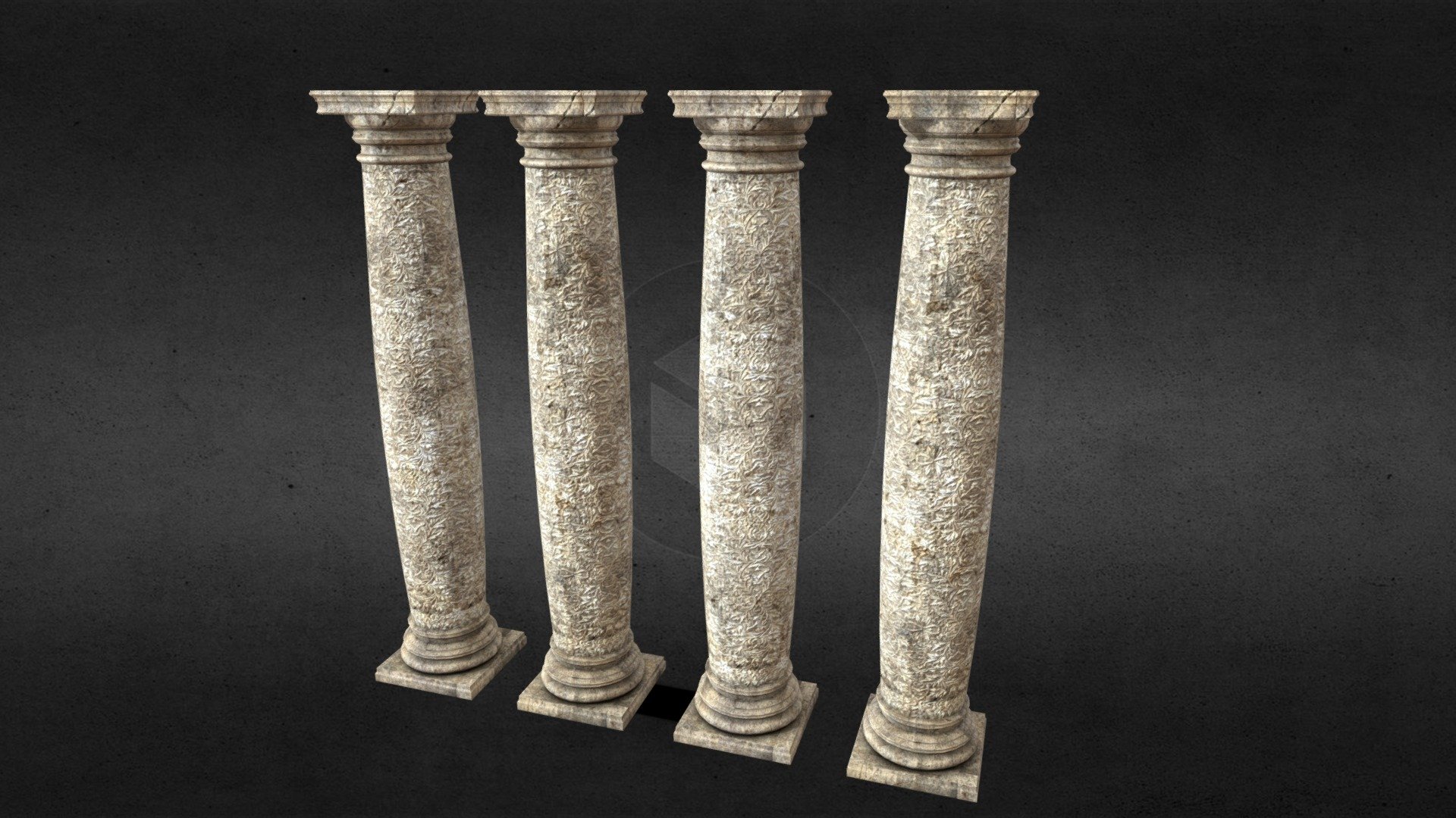 Ornamented Column 3d model