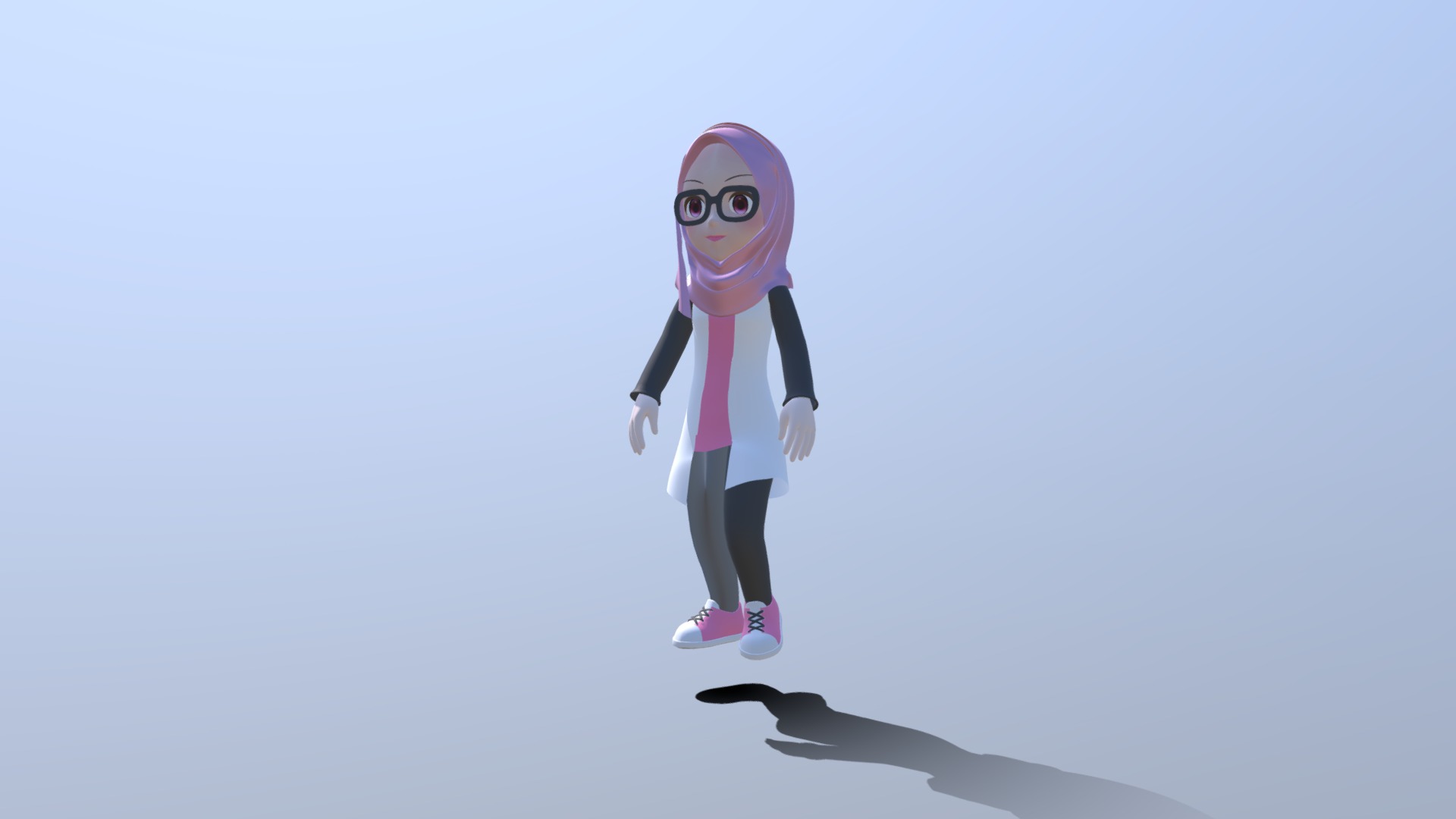 Hijab Girl Walking 3d model