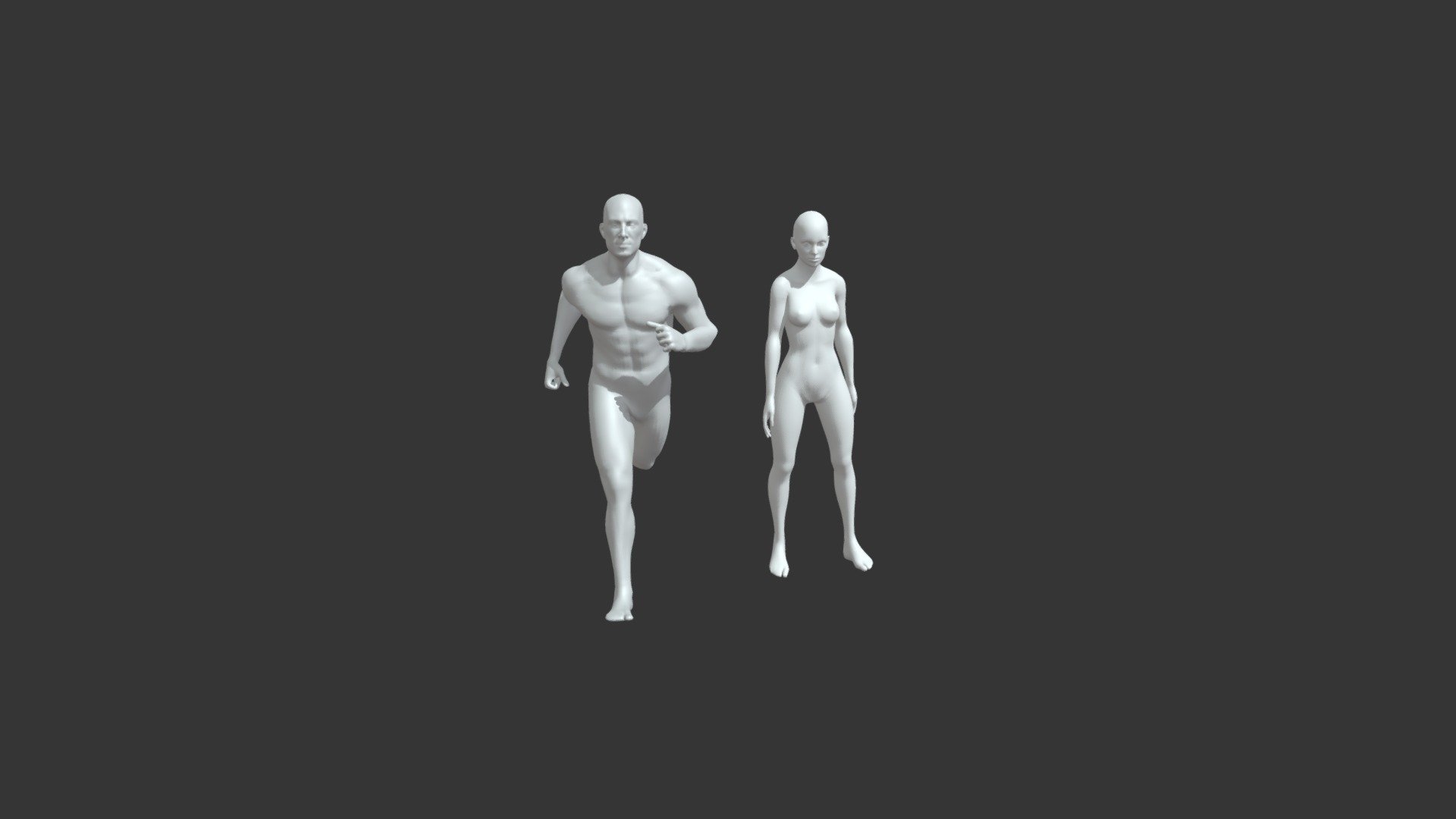 Male Female Body Base Mesh Animated 20k Poly 3d model