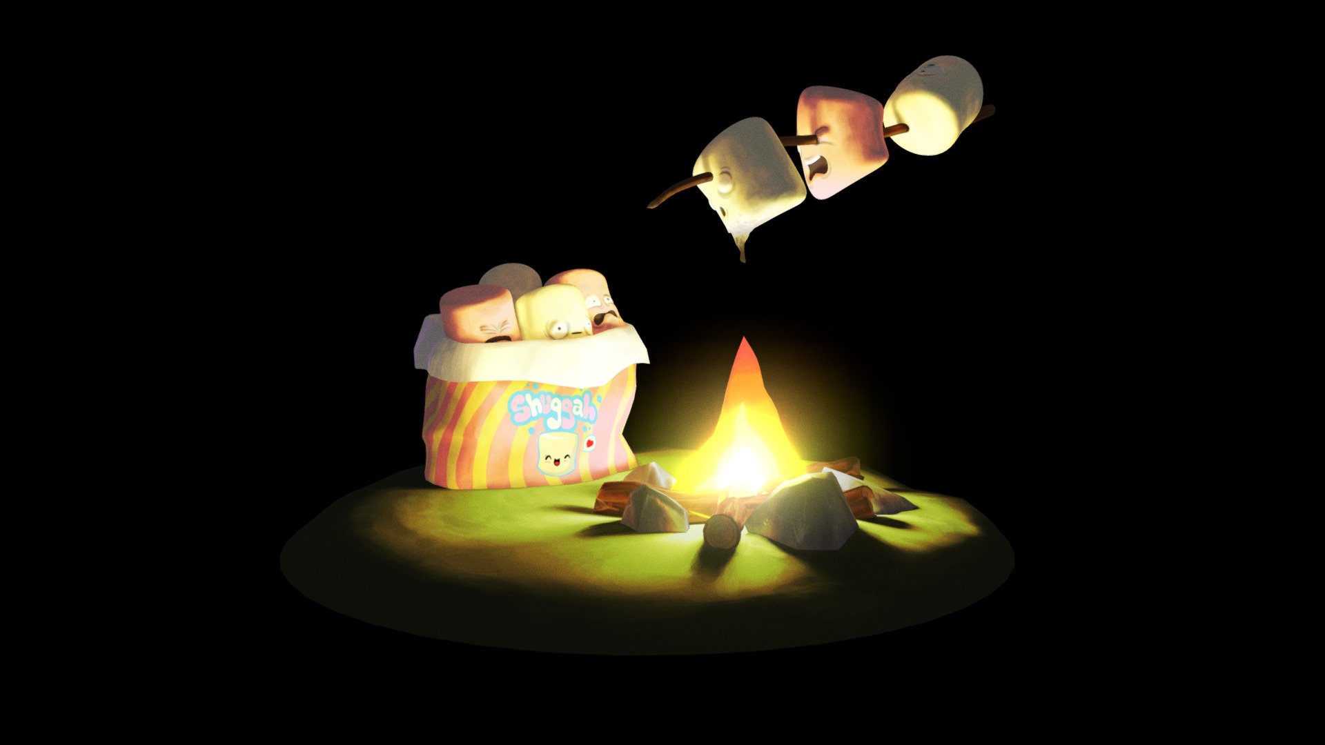 #DiscordFoodCharacter  Marshmallows_in_hell 3d model