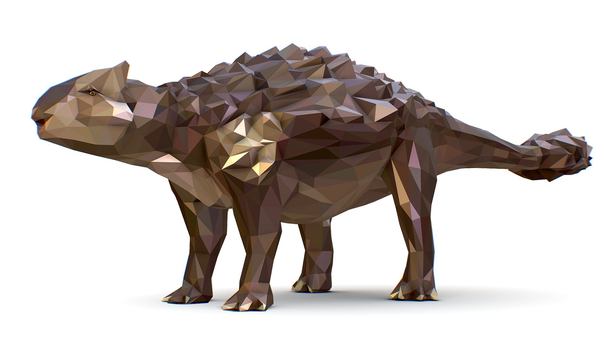 Dinosaur Ankylo Lowpoly Art Style Animal 3d model