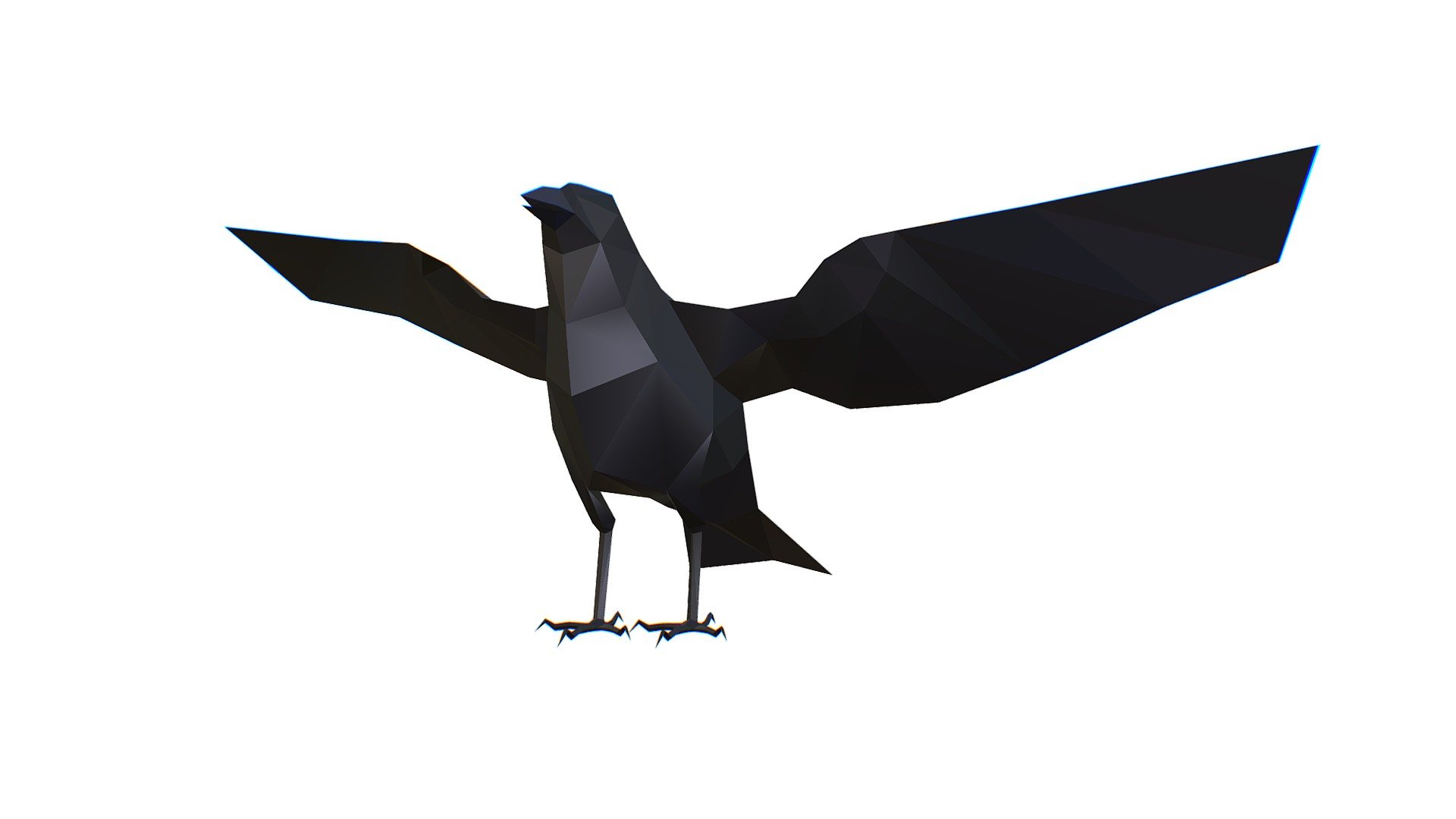 Animated Crow Lowpoly Art Style 3d model