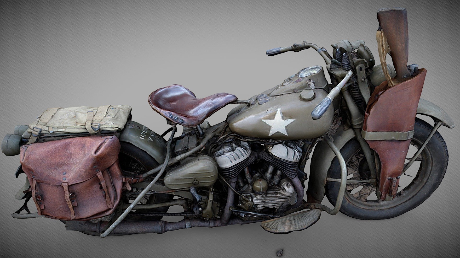 WW2 ARMY BIKE 3d model