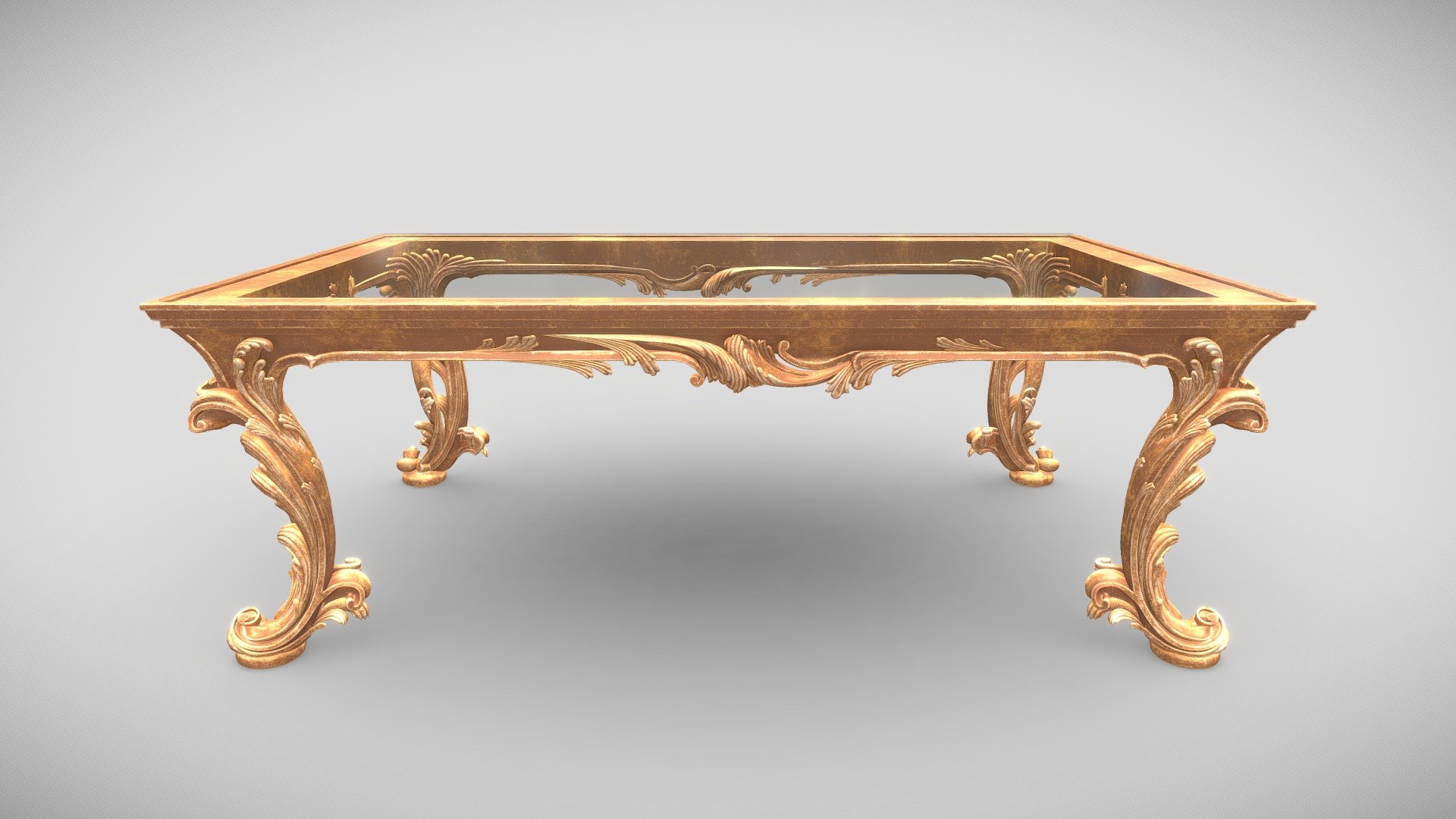 Luxury Classic Gold Coffee Table 3d model