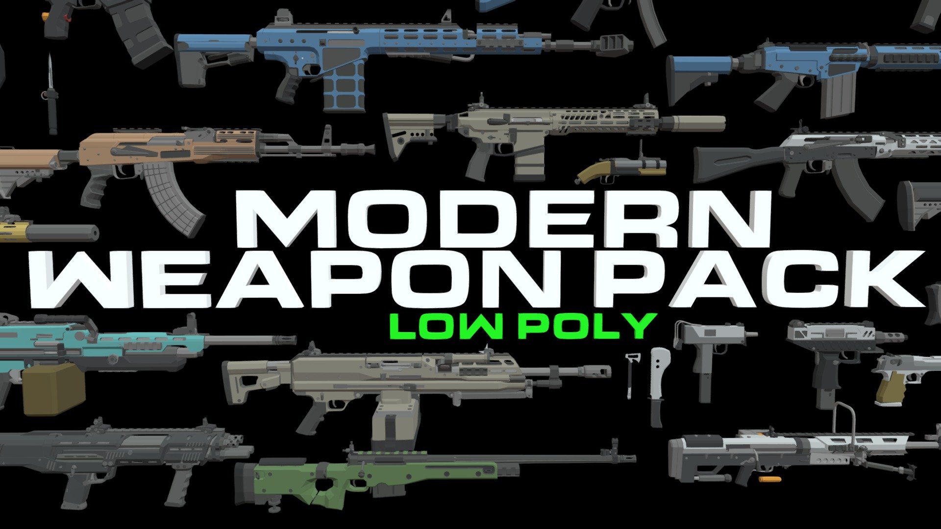 Low Poly Modern Weapon Pack I 3d model