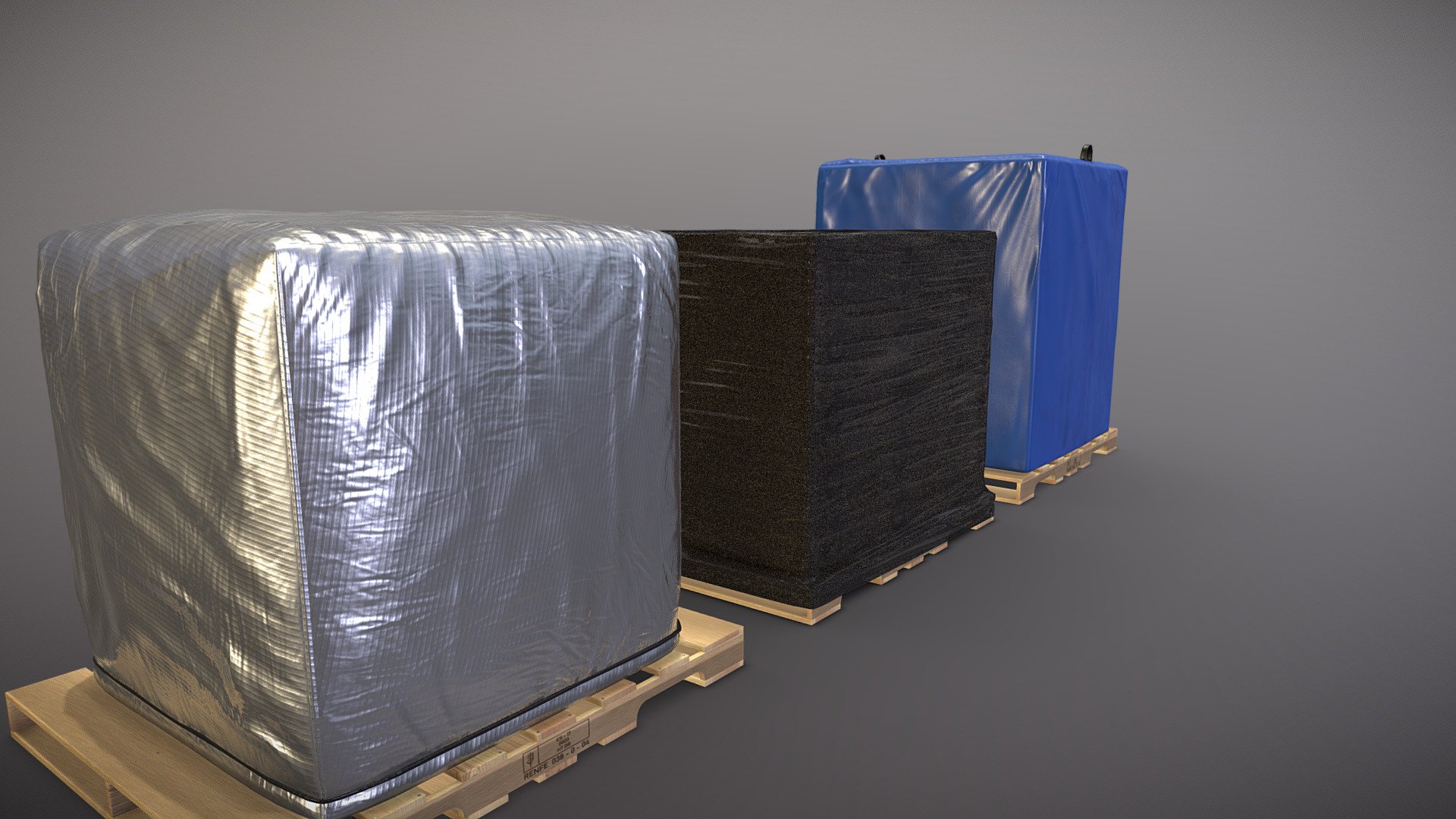 Cargo Box Pallet Stacks Pack 3d model