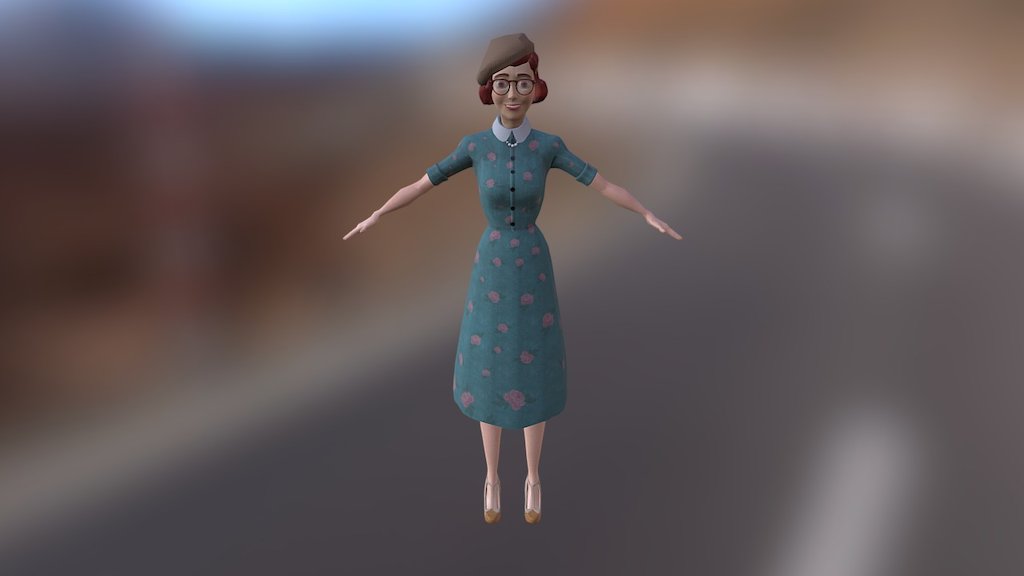 1940s School Teacher 3d model