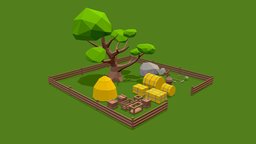 Low poly farm asset