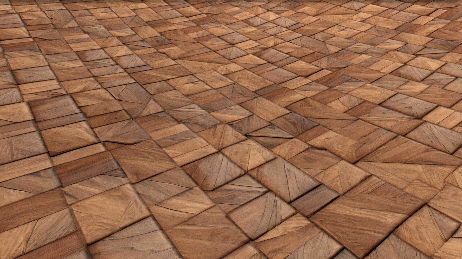 Wooden floor with smooth finish 3d model