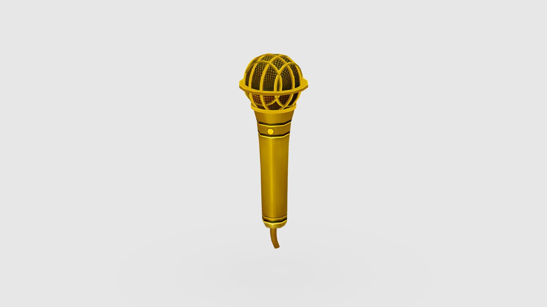 Gold microphone 3d model