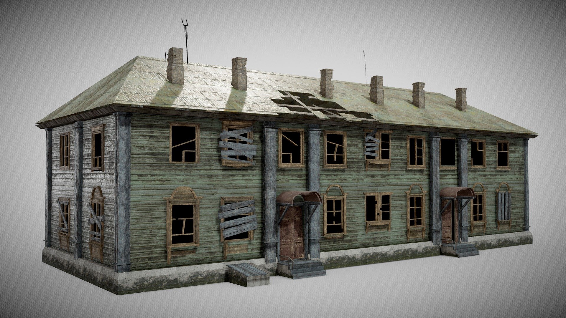 Old Wooden House C da1 3d model