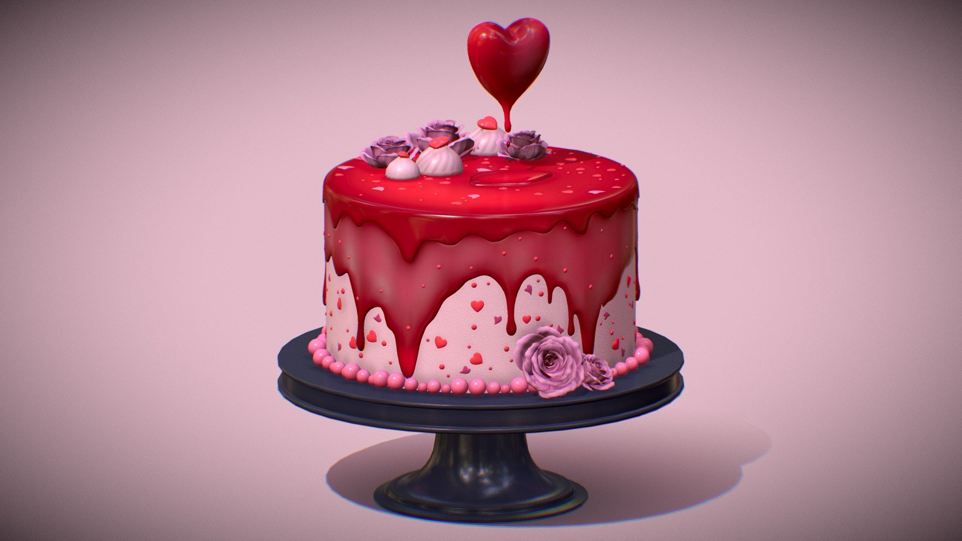 Valentine Cake 3d model