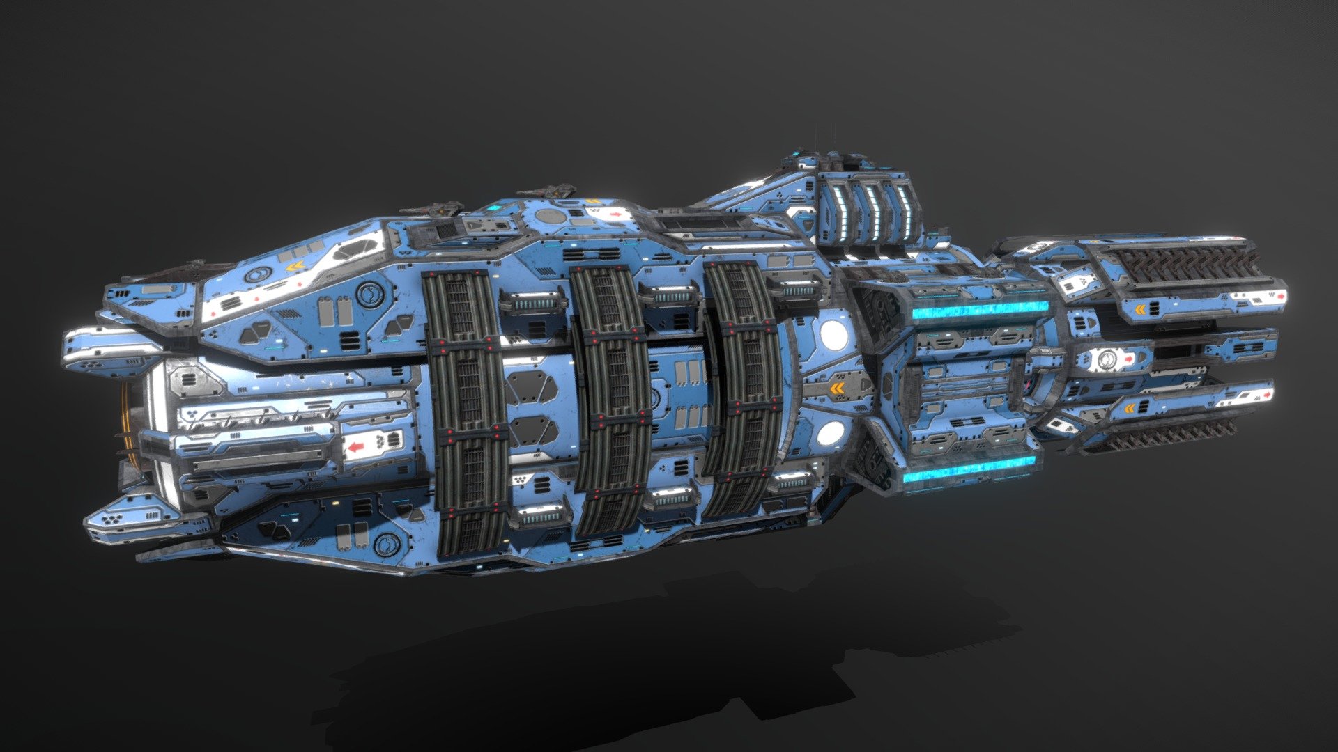 Scifi Battleship Retribution 3d model