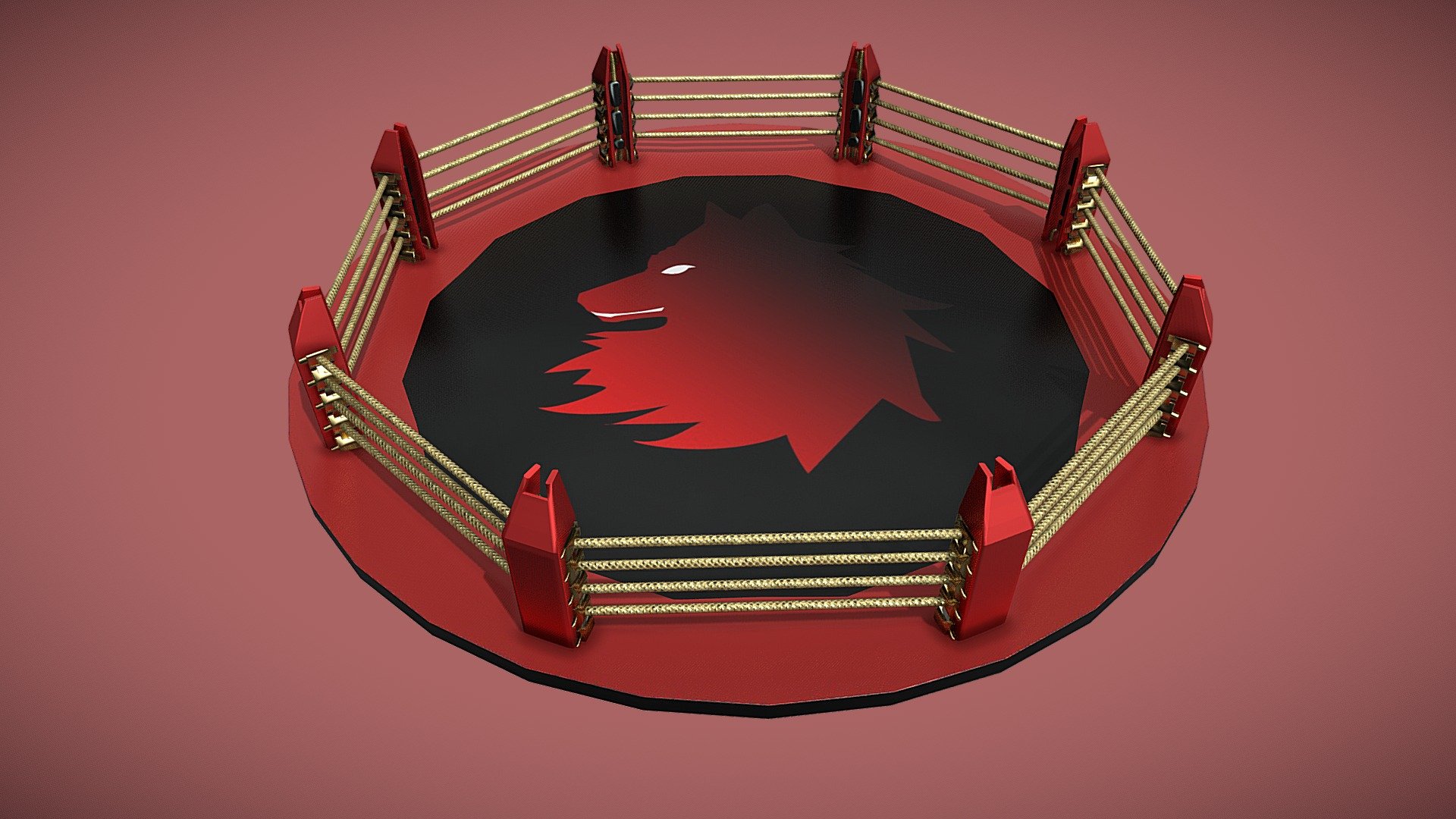 Red Wolf Fighting Ring 3d model