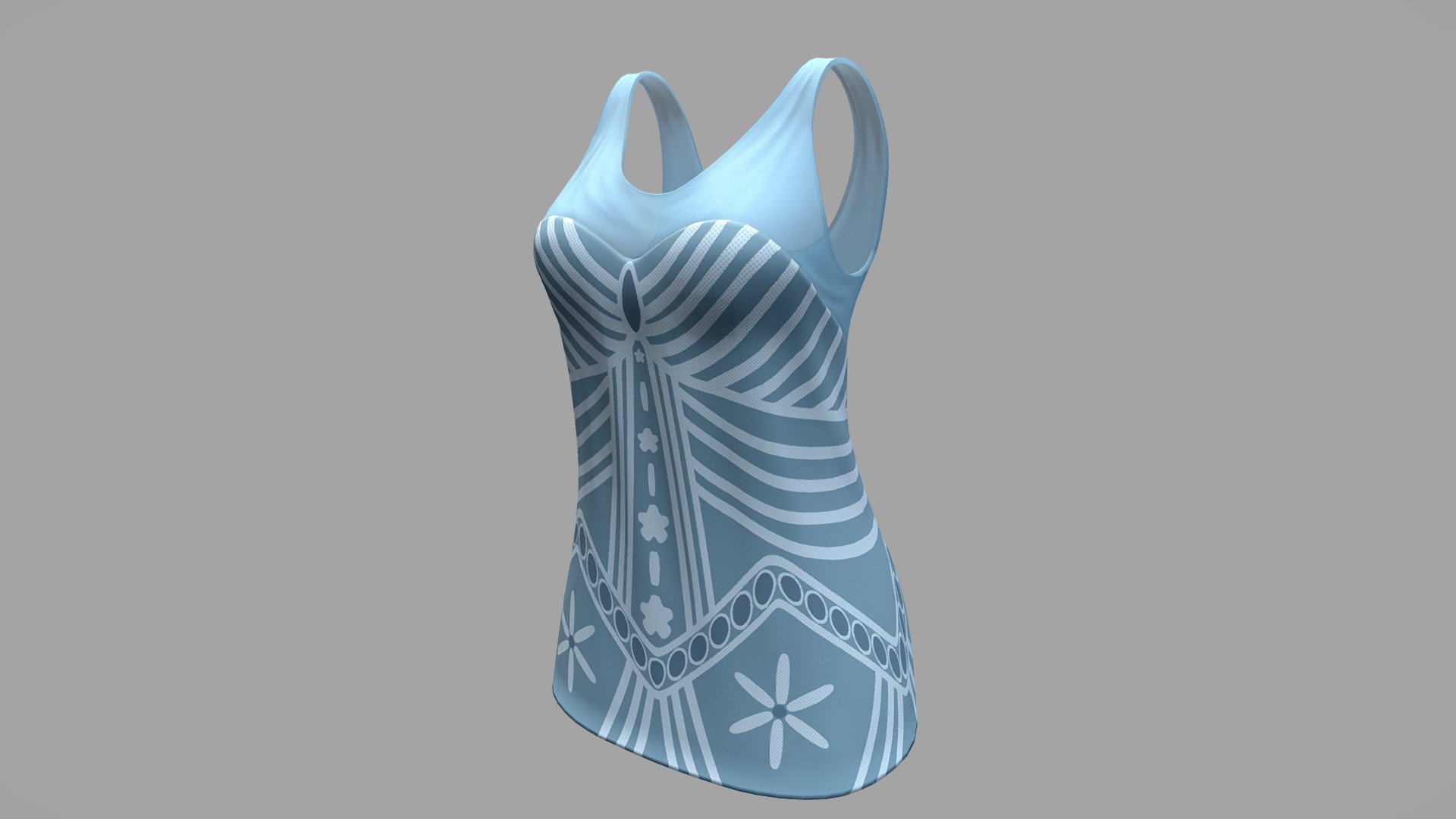 Female 1920s Flapper Dress Top 3d model