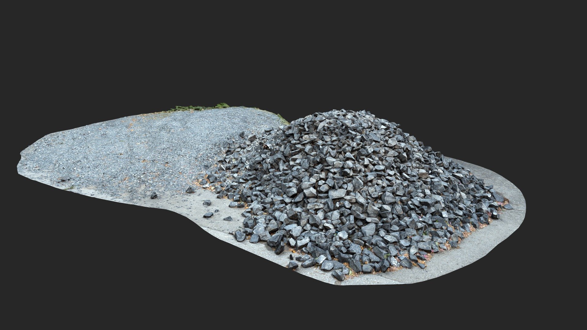 Pile of gravel and crushed stones 3d model