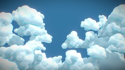 Clouds cartoon lowpoly