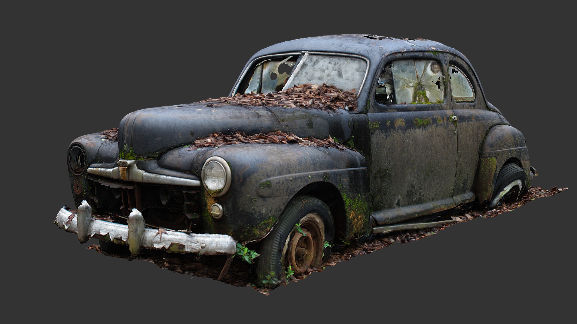 Black 1940s Coupe (Raw Scan) 3d model