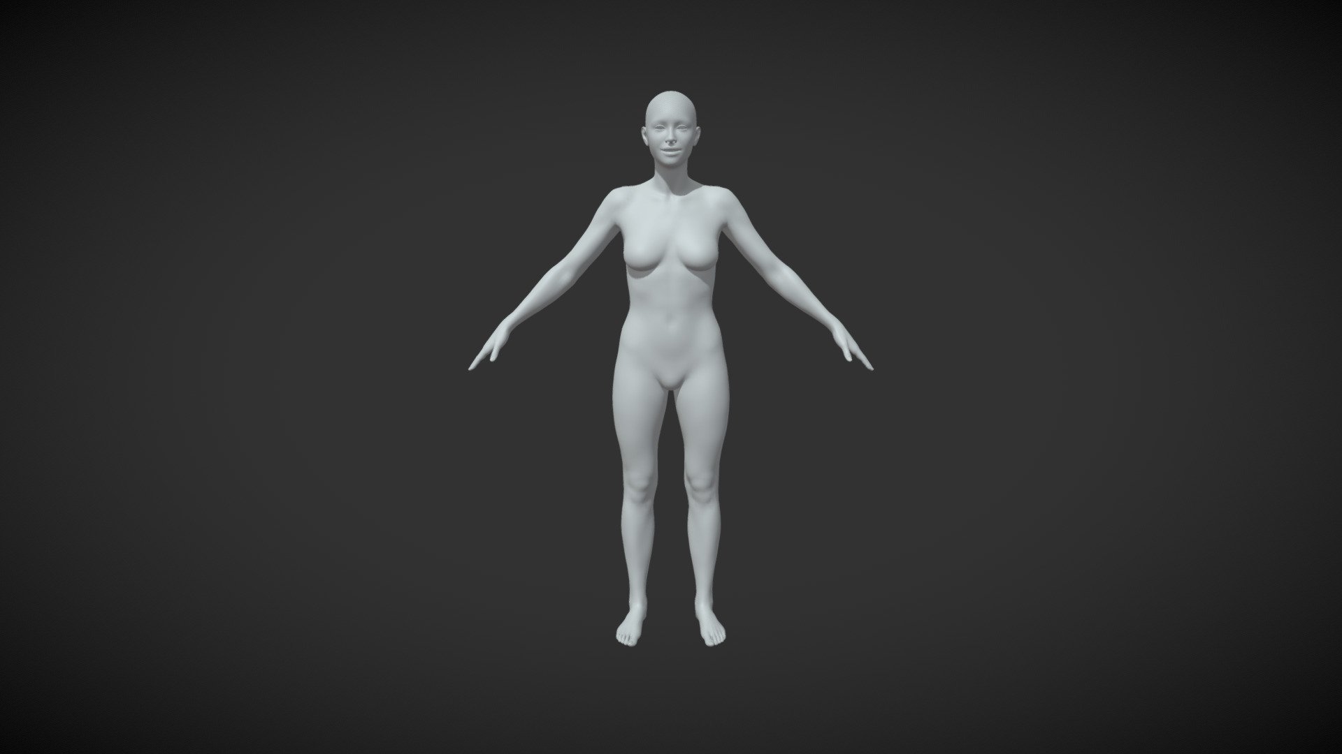 Female Body Base Mesh A-Pose 3d model