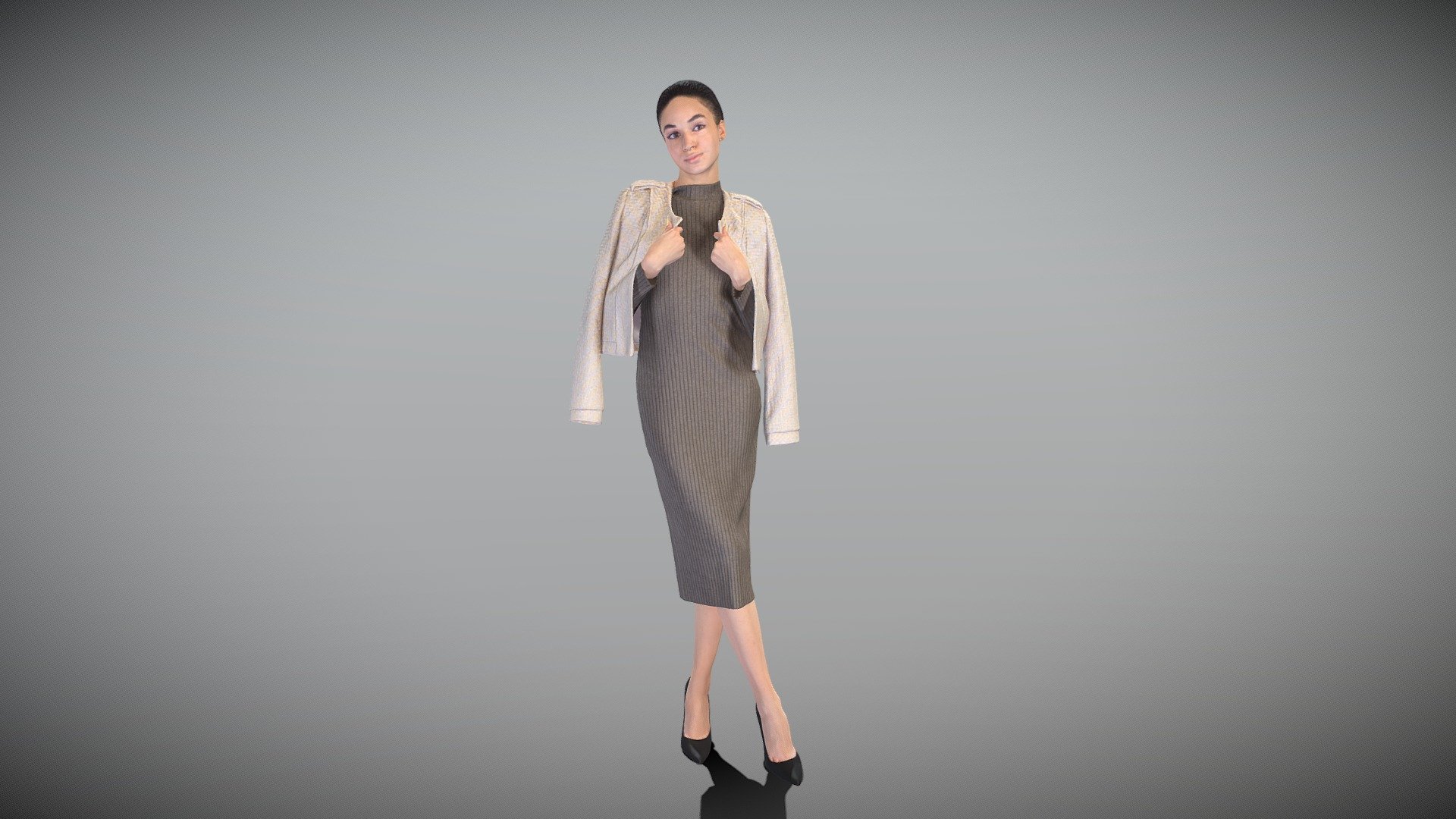 Elegant woman in dress and heels 455 3d model