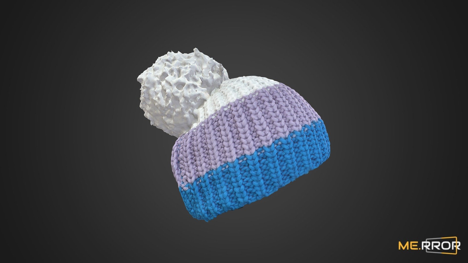 3 Color Knit Hat 3d model