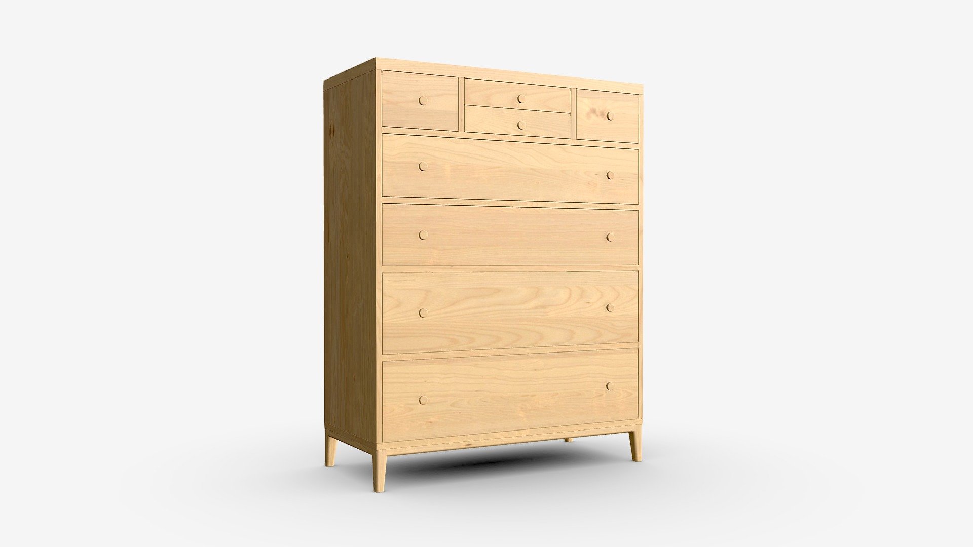 Chest Tall 8-drawer Ercol Salina 3d model