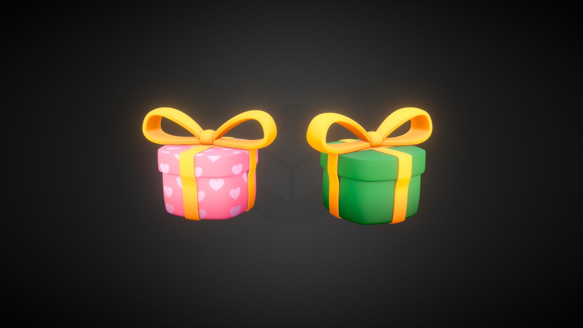 Gift stylized 3d model