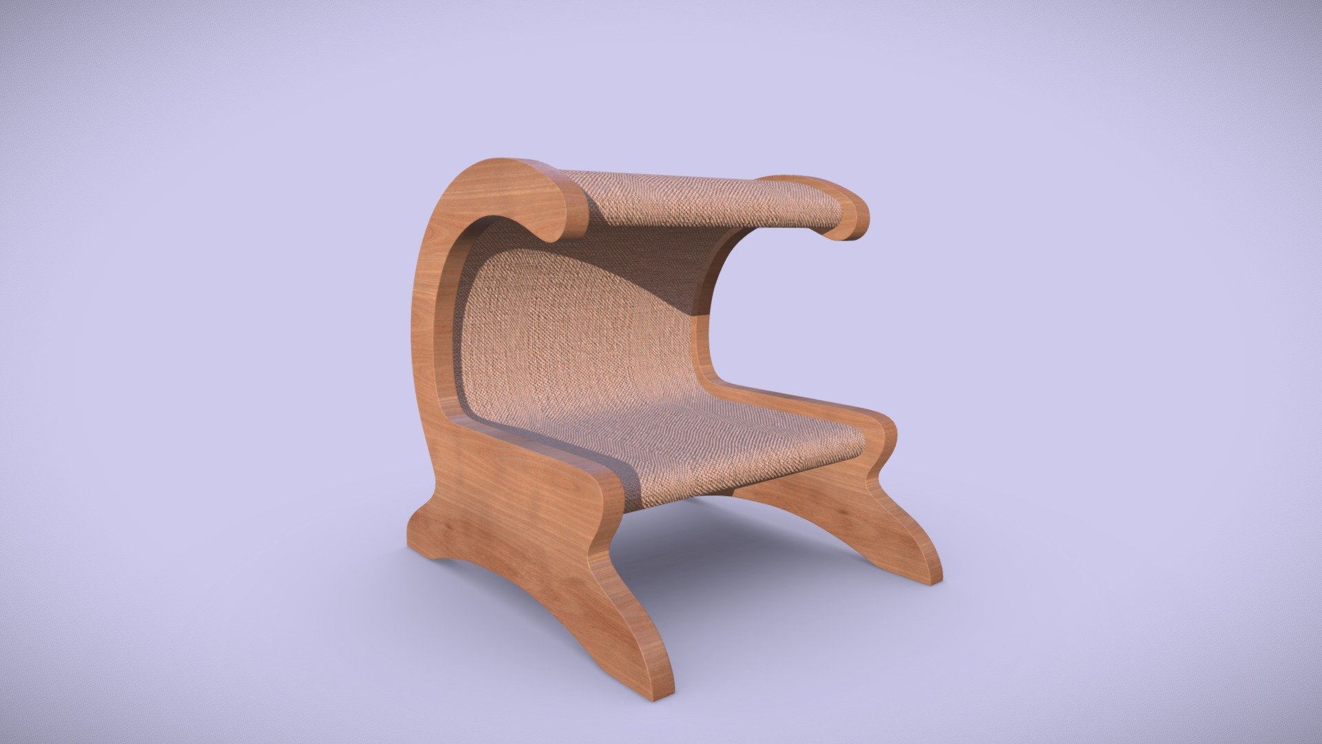 Wooden Pet Chair 3d model