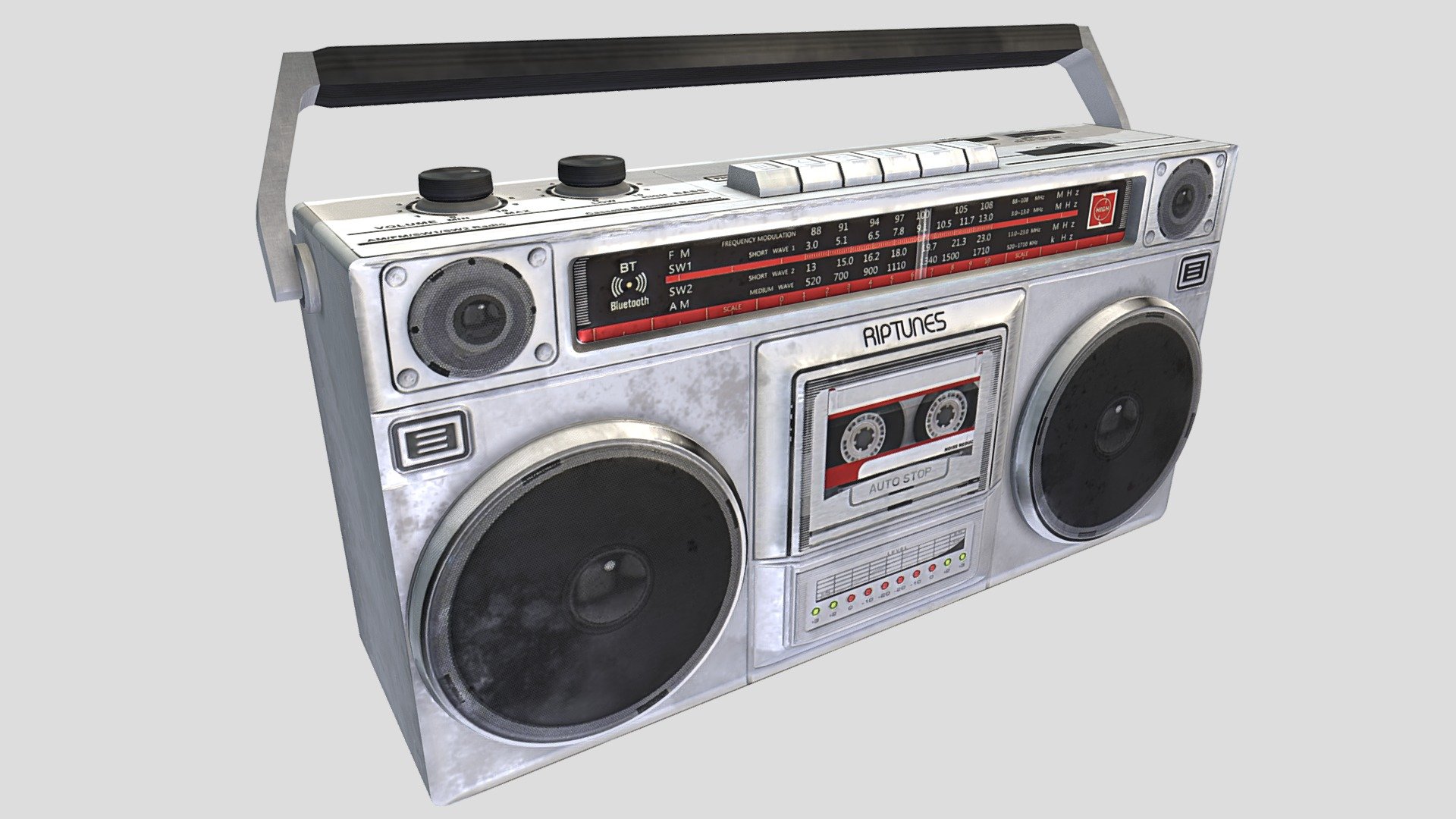 90s style Boombox Radio (low-poly) Prop 3d model