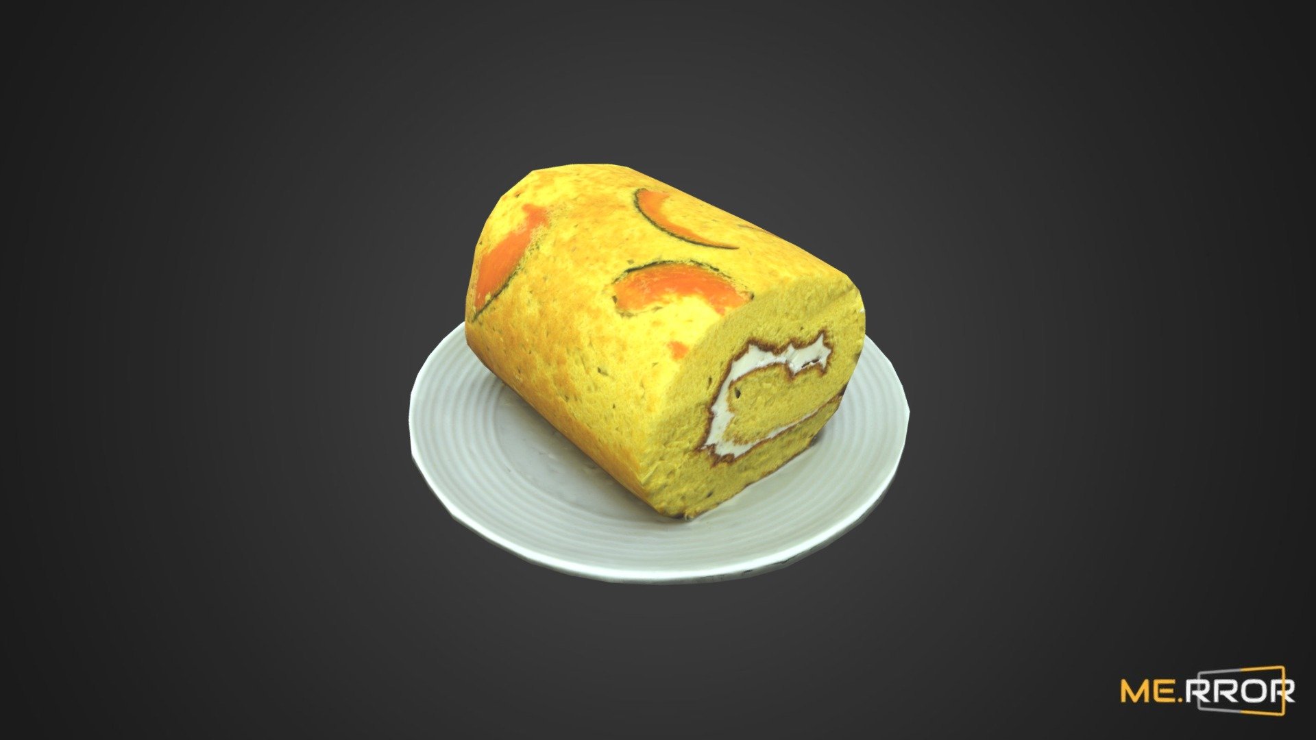 [Game-Ready] Sweet Pumpkin Roll Cake 3d model